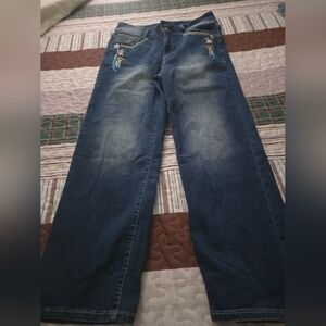 Embroidered Blue Jeans